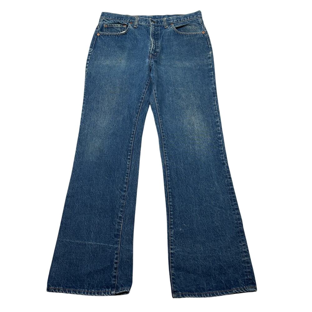 Vintage 70s Levi's 517 0217 Jeans Men's 34x33 Talon Flare Bootcut Dark